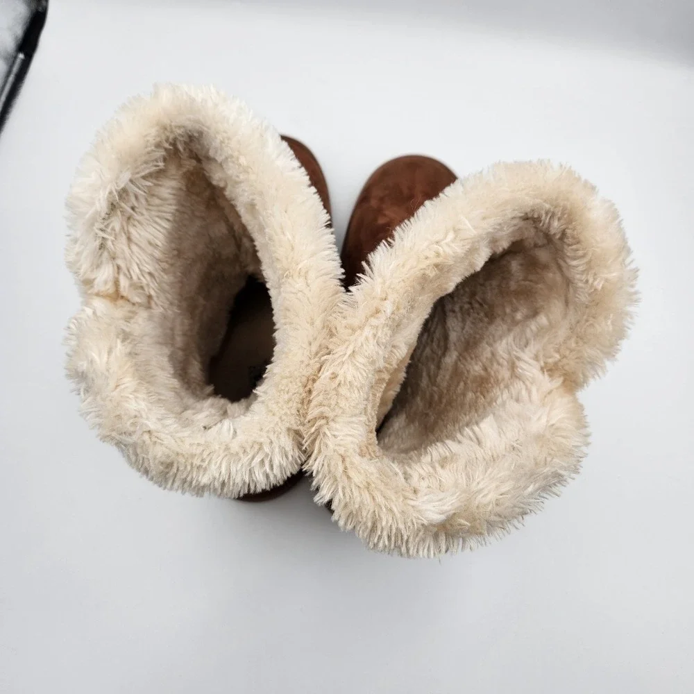 Roebuck‎ & Co. Alexia Bootie Womens 9 Brown Faux Fur Lined Winter Boots